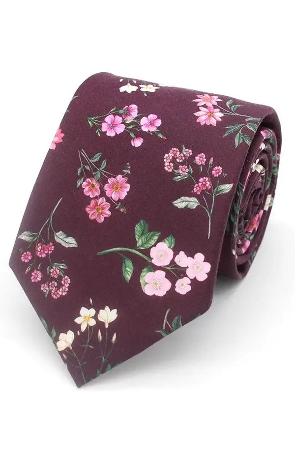 LA Smith Annie Plum Tie Made With Liberty Fabric - Accessories