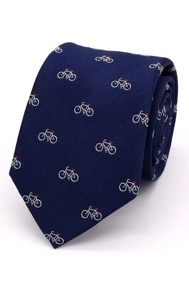 LA Smith Country And Hobby Bicycle Silk Ties - Navy Accessories