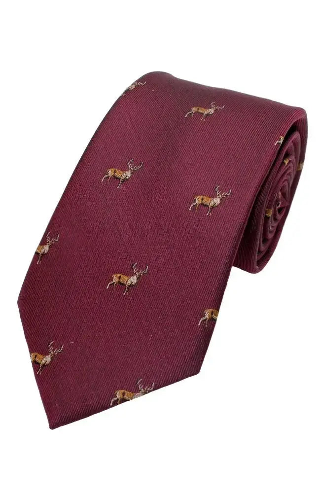 LA Smith Country And Hobby Stag Silk Ties - Wine Accessories