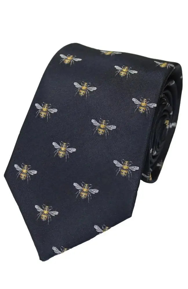 LA Smith Country Bees Silk Ties - Navy Accessories