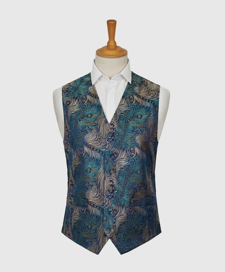 LA Smith Fancy Evening Tuxedo Waistcoat - Blue / S - Suit & Tailoring