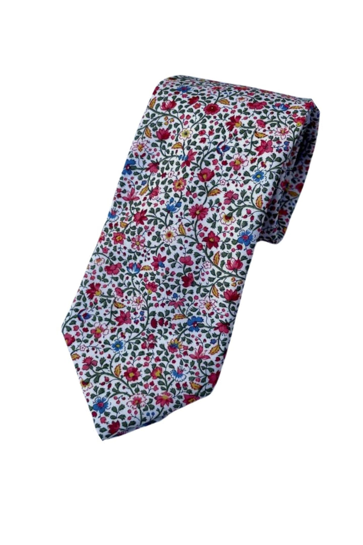 LA Smith ’Katie & Millie’ Pink Cotton Tie Made With Liberty Fabric - Accessories