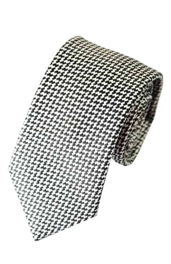 L A Smith Black And White Geo Poly Tie - Accessories