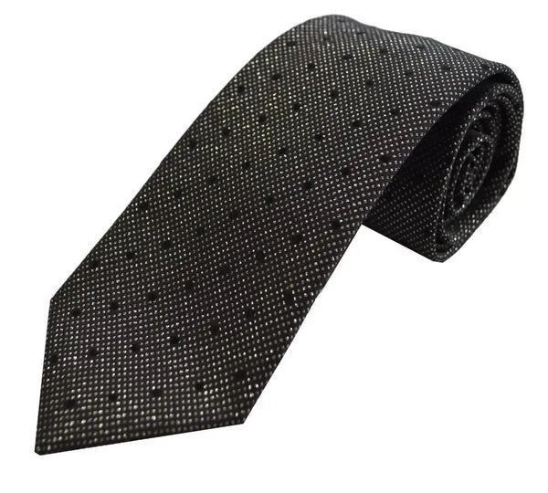 L A Smith Black Lurex Poly Tie - Accessories