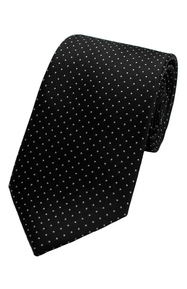 LA Smith Poly Small Spot Tie - Black - Accessories