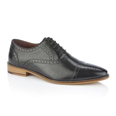 London Brogue Arthur Oxford Black Men’s Shoes - UK7 | EU41 - Shoes