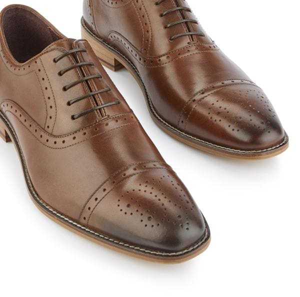 London Brogue Arthur Oxford Chestnut Men’s Shoes - Shoes