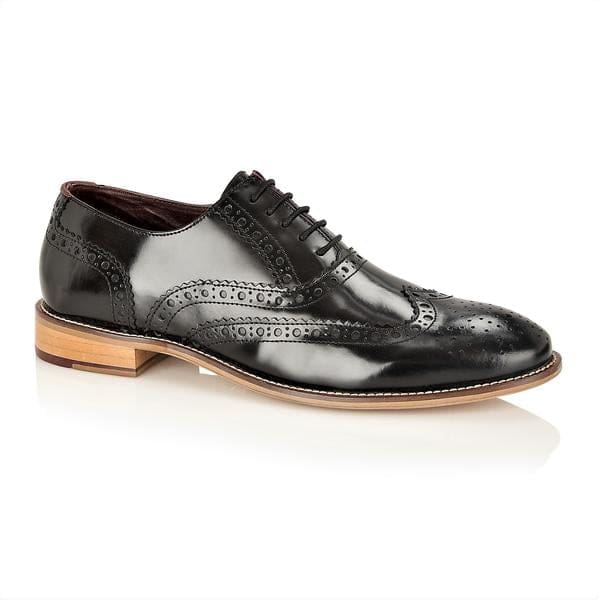 London Brogue Gatsby Brogue Black Polished Men’s Shoe - UK7 | EU41 - Shoes