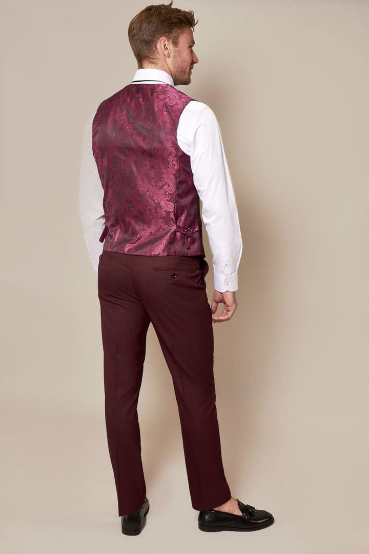 Marc Darcy Danny Wine Tailored Waistcoat - Suit & Tailoring