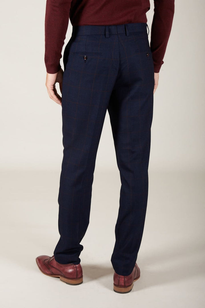 Marc Darcy Edinson Navy Check Two Piece Suit - Suit & Tailoring