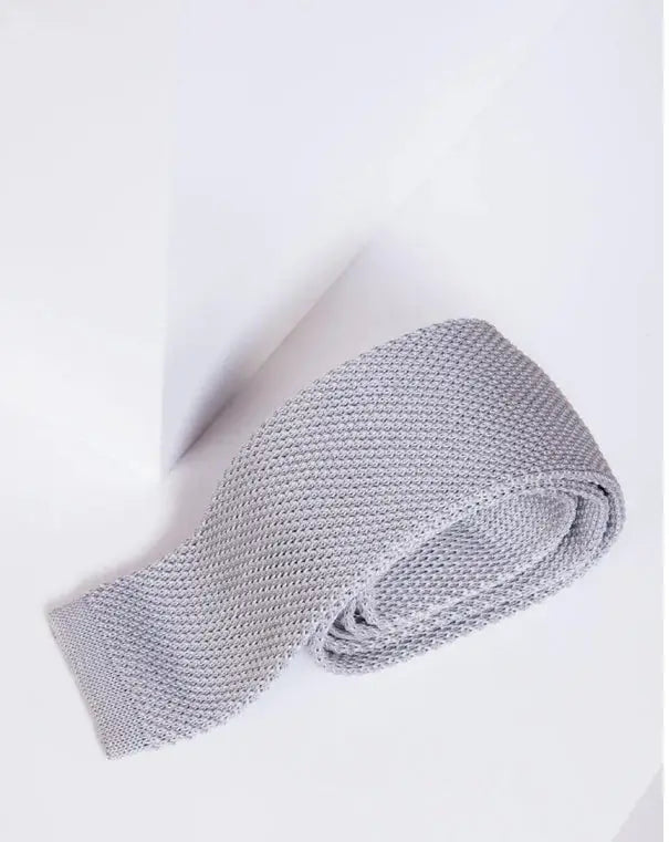 Marc Darcy KT Silver Knitted Tie - accessories