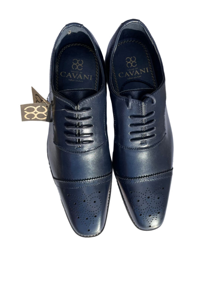 Cavani James Navy Oxford Brogue Shoes - 9