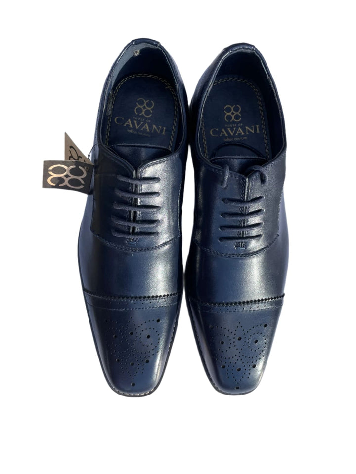 Cavani James Navy Oxford Brogue Shoes - 9