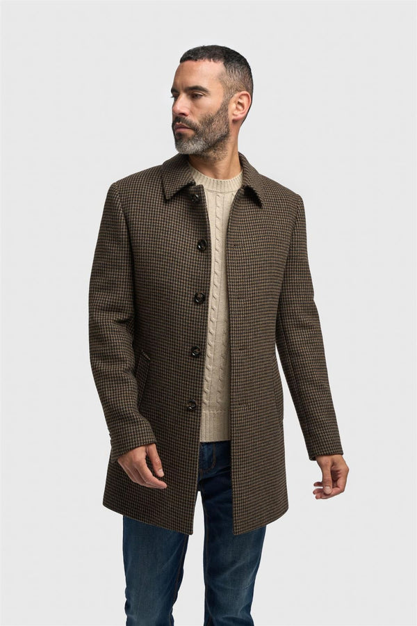 Cavani Pearson Brown Wool Blend Overcoat - 36R