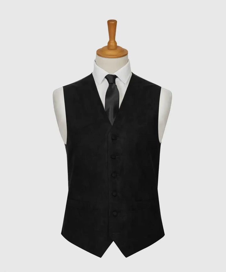 LA Smith ’Suede Look’ Waistcoat - Black / S