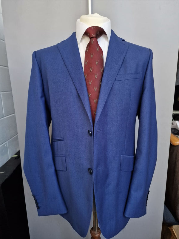 Simon Prince Bespoke Blue 2 Piece Pure Wool Suit 42R With 34R Trousers - Suits