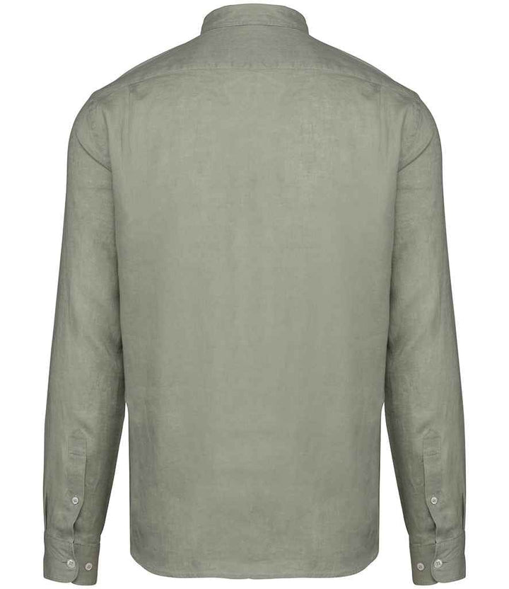 Native Spirit Almond Green Long Sleeve Linen Shirt