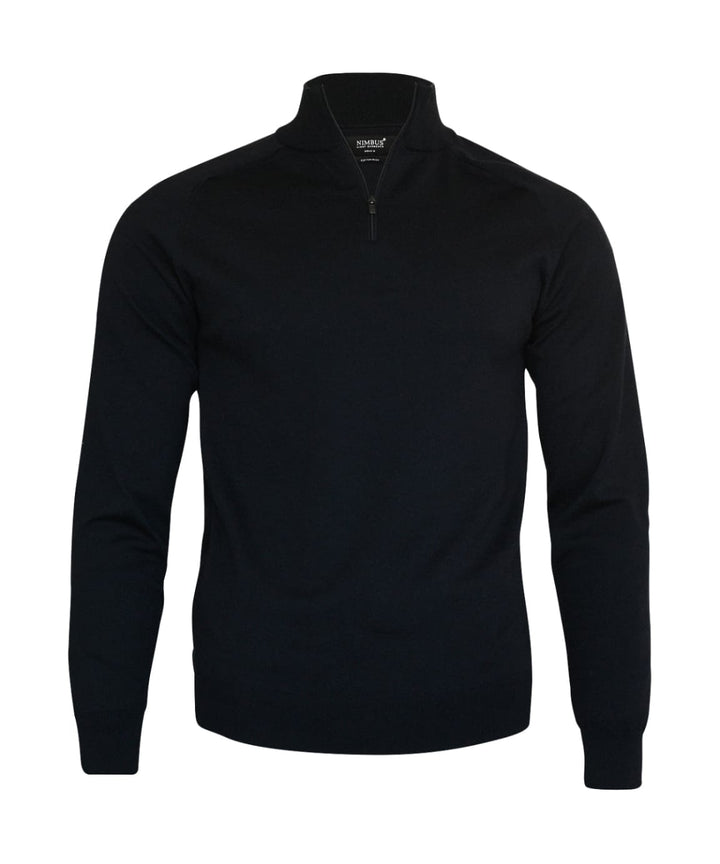 Nimbus Brighton ¼ Zip Knitted Jumper - Black / XS - Knitwear