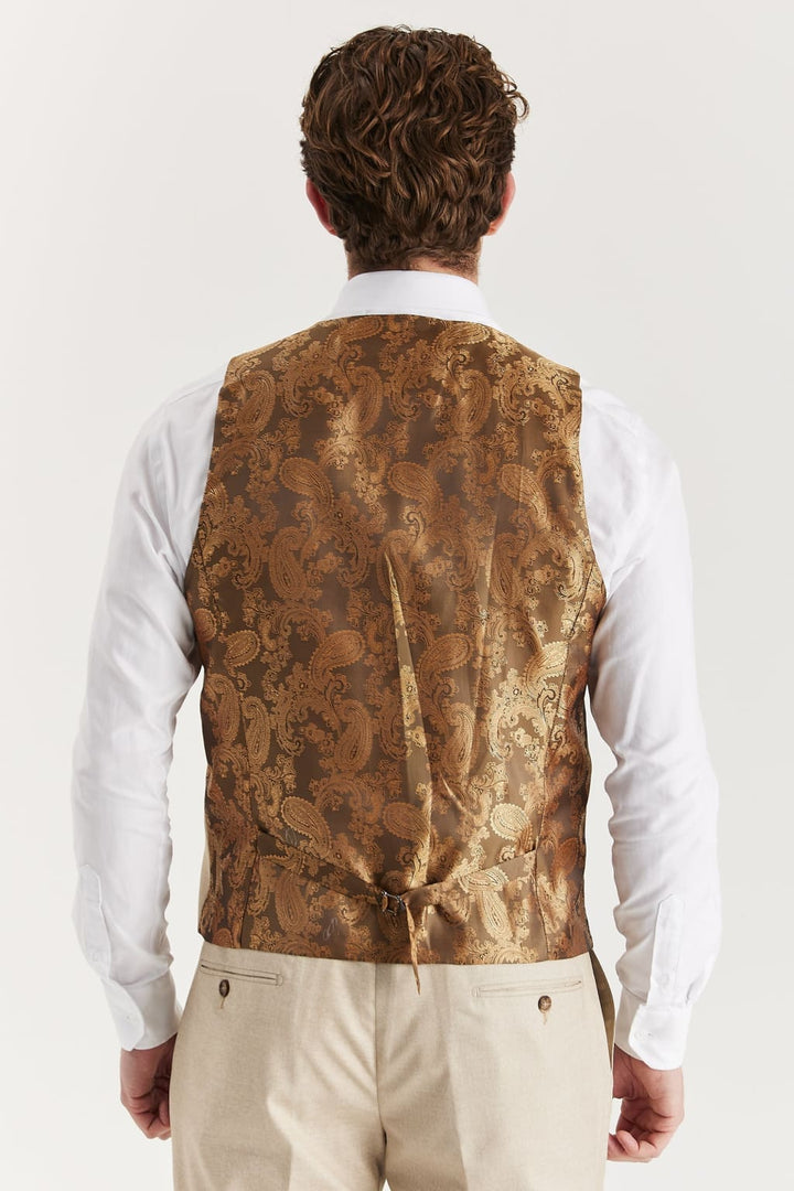 Belmont - Men’s Beige Waistcoat - Waistcoat