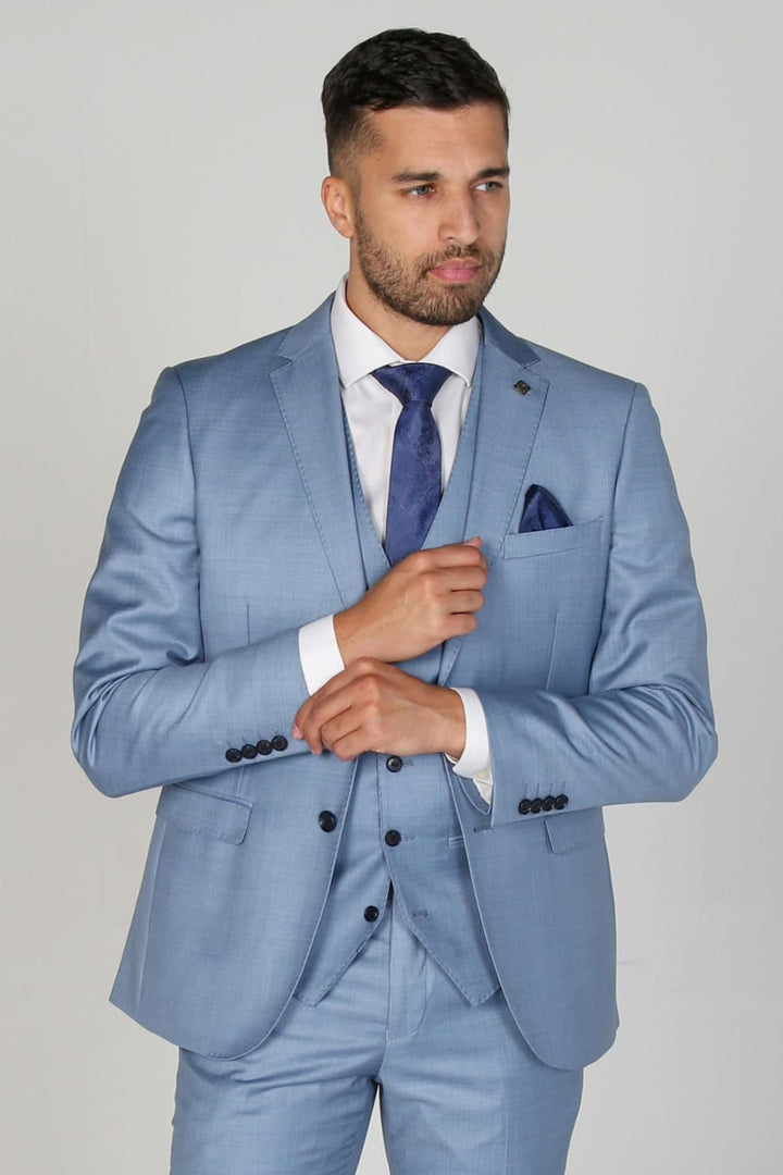 Charles Men’s Blue Three Piece Suit - Men’s Suits