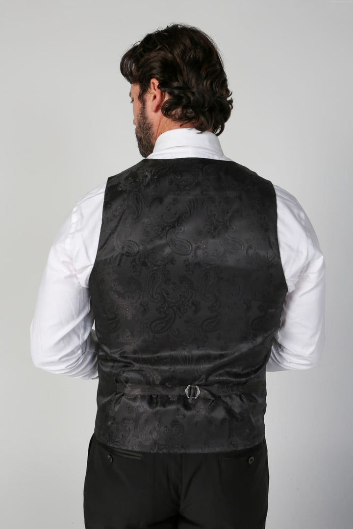 Ford - Men’s Black Double-Breasted Waistcoat - Waistcoat