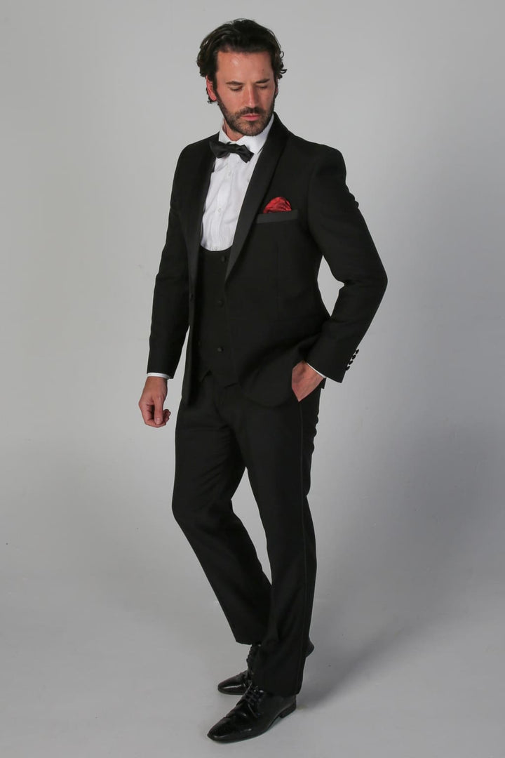 Ford Men’s Black Three Piece Tuxedo - Men’s Suits