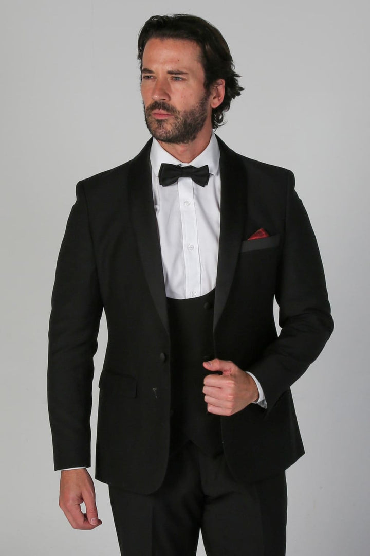 Ford Men’s Black Three Piece Tuxedo - Men’s Suits