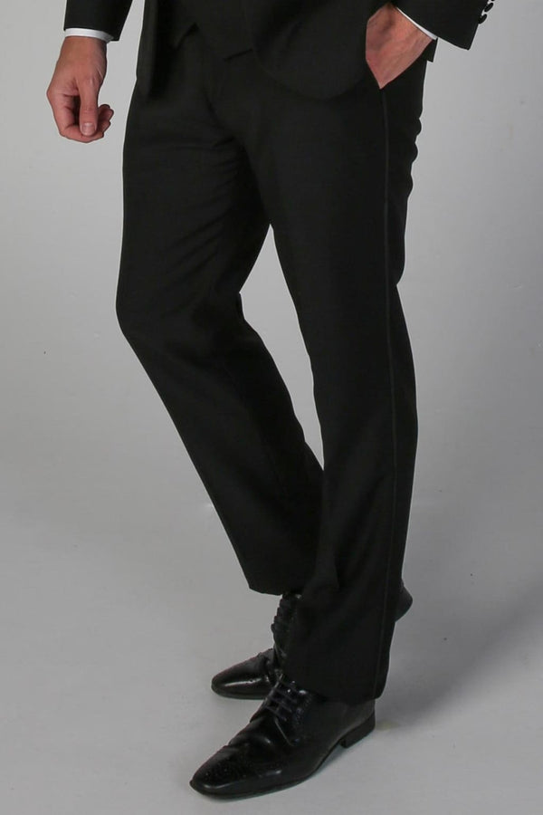 Ford - Men’s Black Tuxedo Trousers - trousers