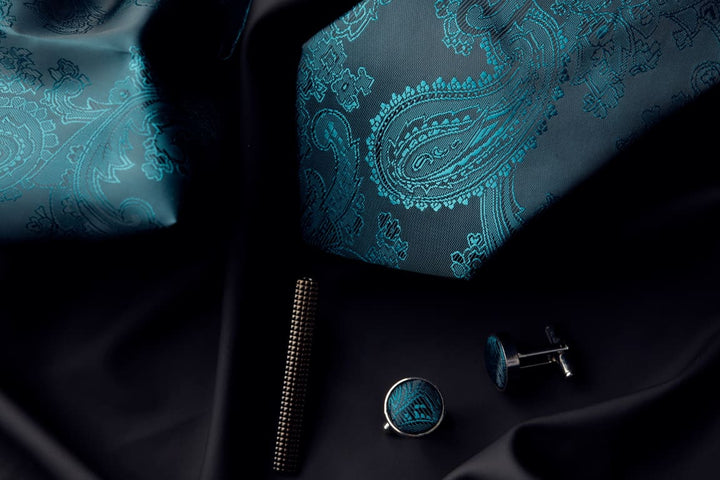 Paul Andrew - Green Paisley Tie Set - Tie