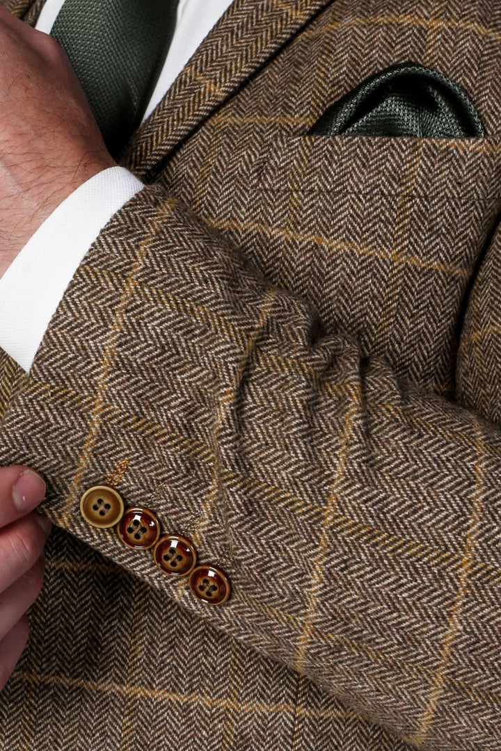 Harris - Mens Brown Tweed Check Blazer - Men’s blazer
