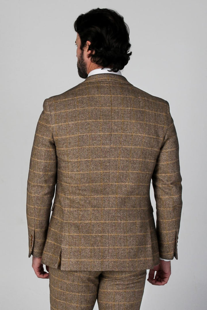 Harris - Mens Brown Tweed Check Blazer - Men’s blazer