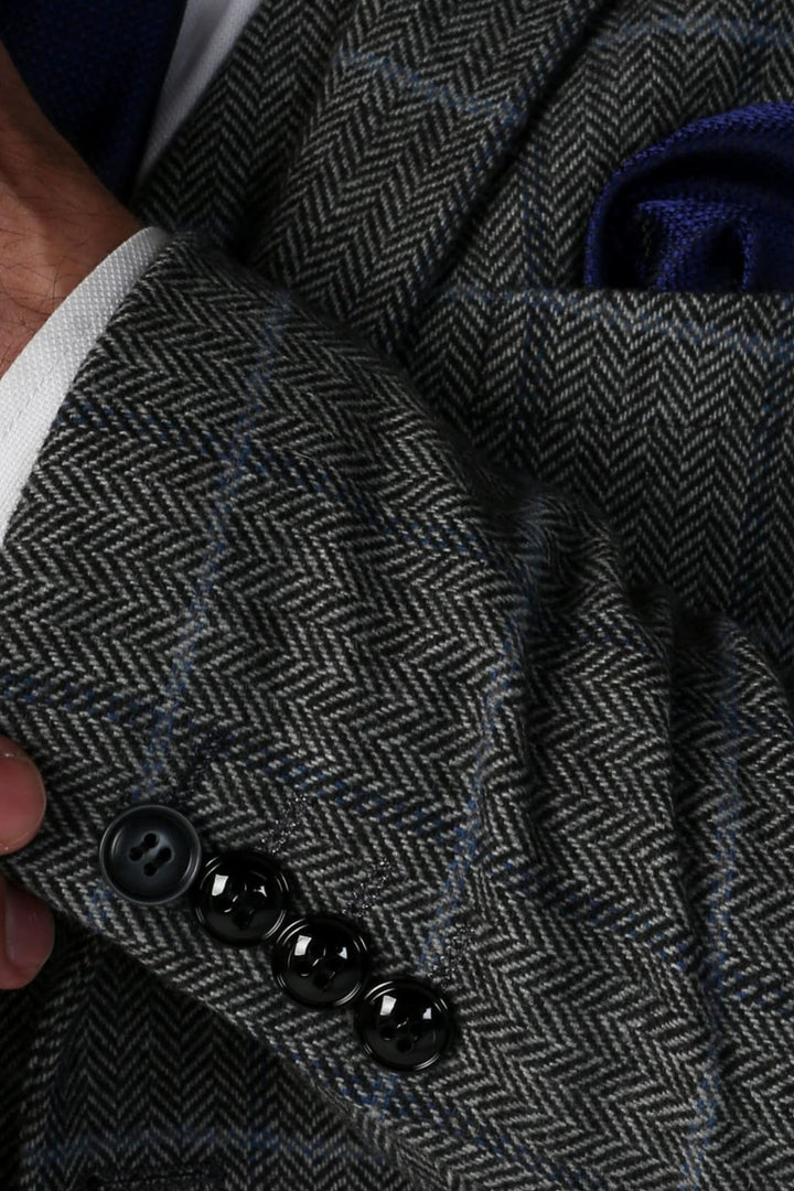 Harris - Men’s Grey Tweed Check Blazer - Men’s blazer