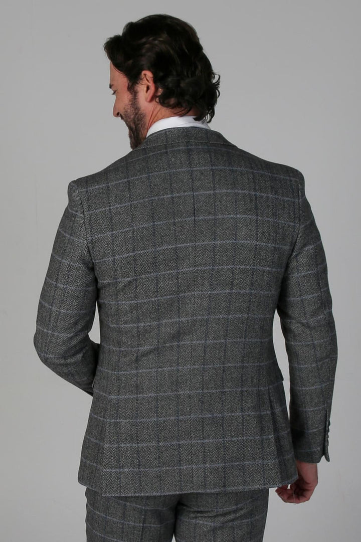 Harris - Men’s Grey Tweed Check Blazer - Men’s blazer