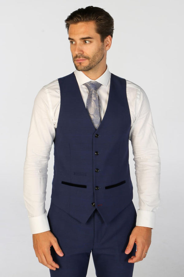 Mark - Men’s Blue Check Waistcoat - Waistcoat