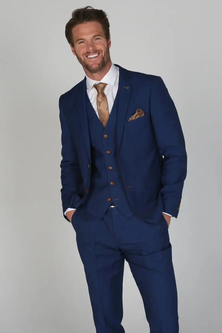 Mayfair Blue Men’s Three Piece Suit - 34R / 28R