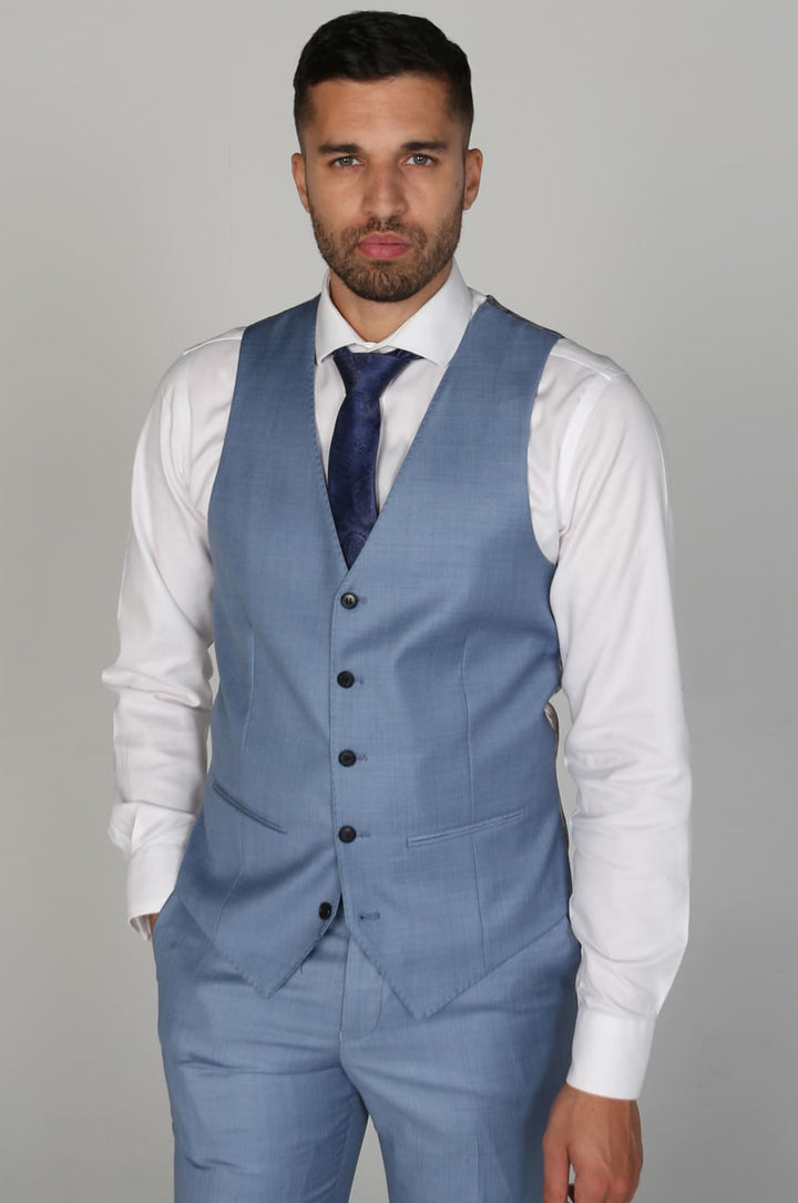 Men’s Charles Blue Waistcoats - 34