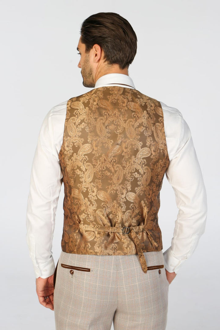 Men’s Leo Beige Waistcoat - waistcoat