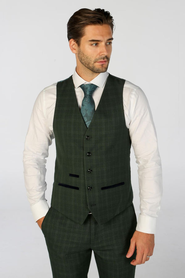 Men’s Leo Green Waistcoat - Waistcoat