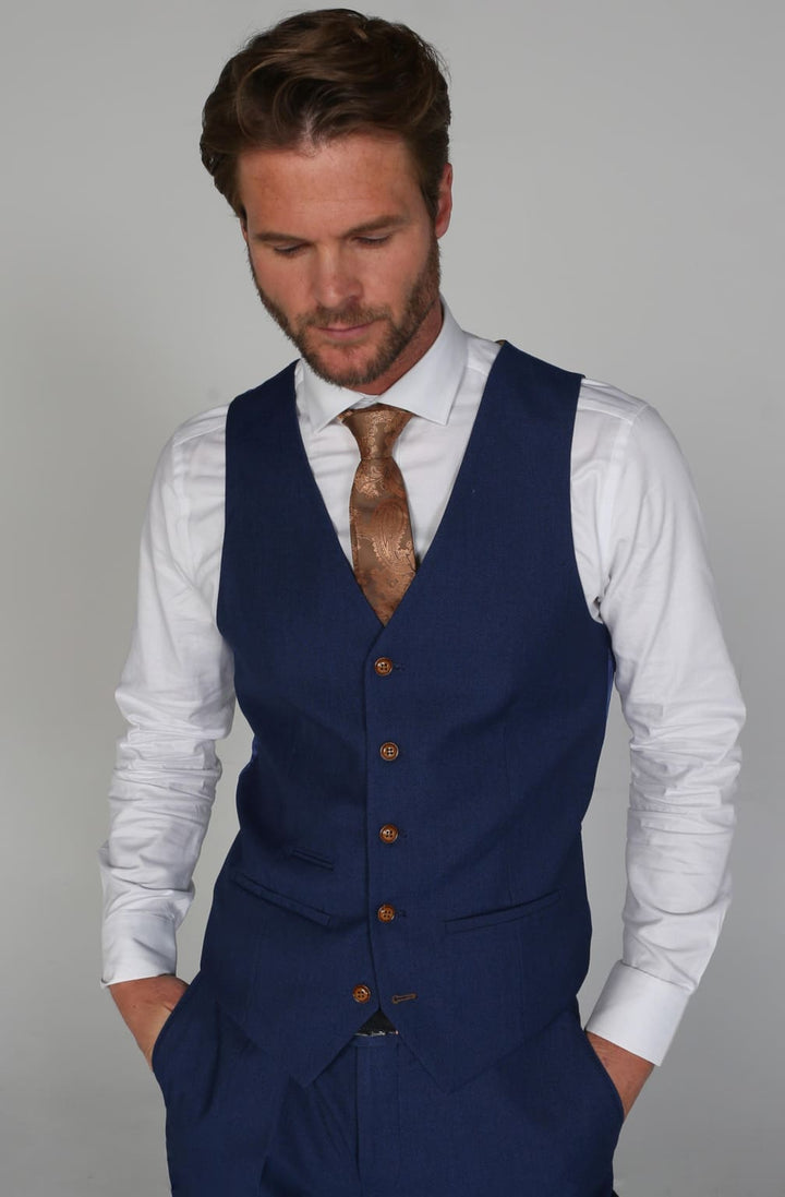 Men’s Mayfair Blue Waistcoat - 34