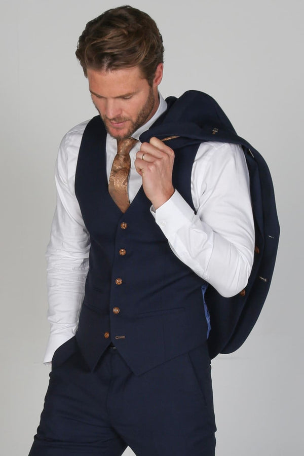 Men’s Mayfair Navy Waistcoat - 34