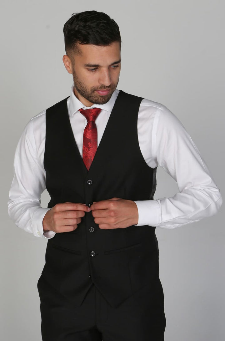 Men’s Parker Black Waistcoat - 34