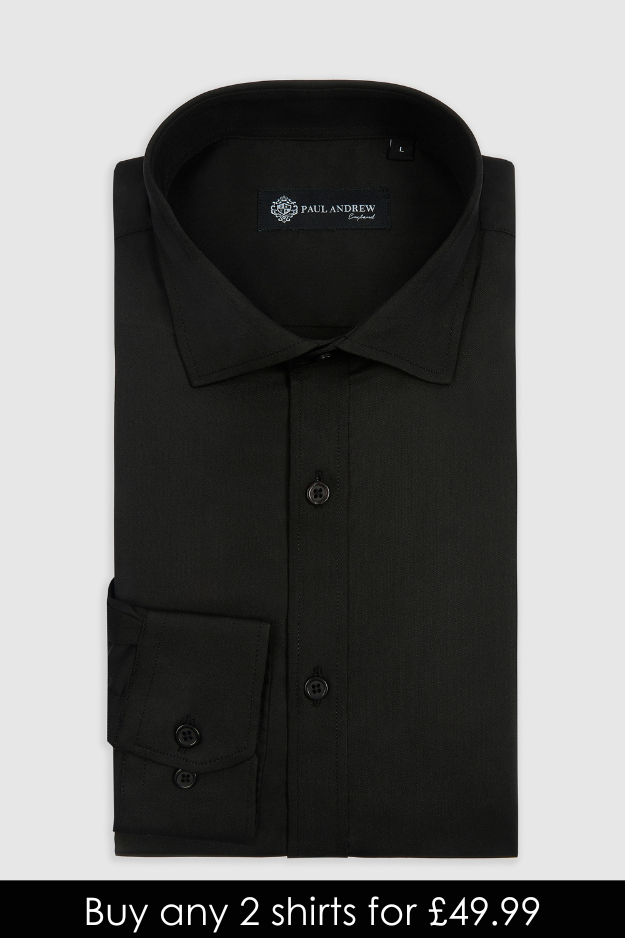Oliver - Black Cutaway Collar Shirt - Shirt