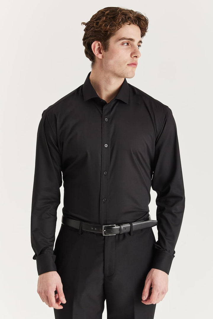 Oliver - Black Cutaway Collar Shirt - Shirt