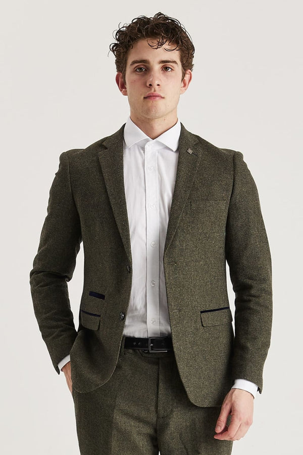 Oscar Green Tweed Two Piece Suit - Men’s 2pc Suit