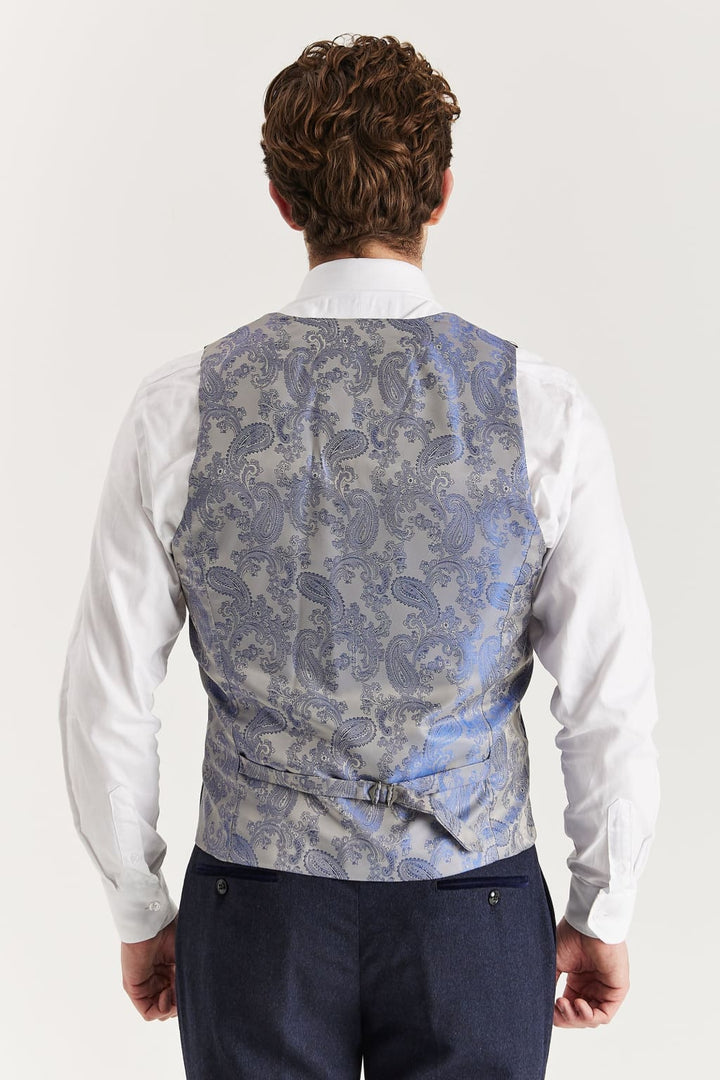 Oscar - Men’s Navy Tweed Waistcoat - Waistcoat
