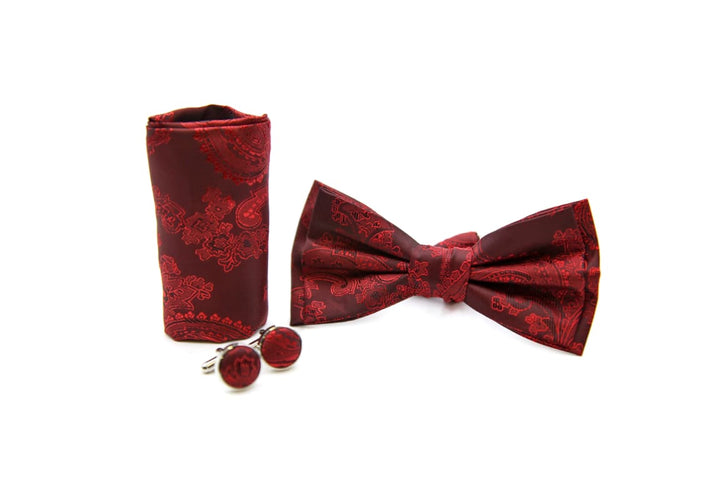 Paul Andrew - Red Paisley Bow Tie Set - Tie