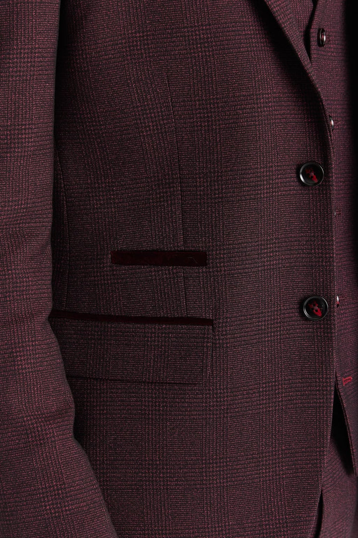 Regent - Men’s Wine Check Blazer - Men’s blazer