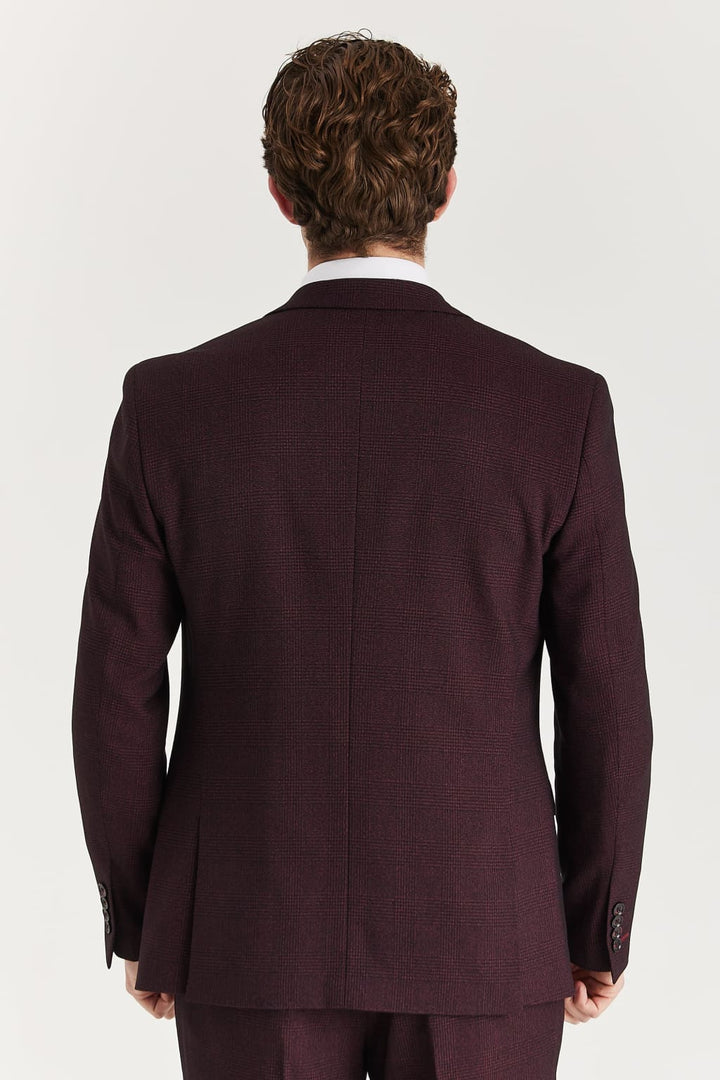 Regent - Men’s Wine Check Blazer - Men’s blazer
