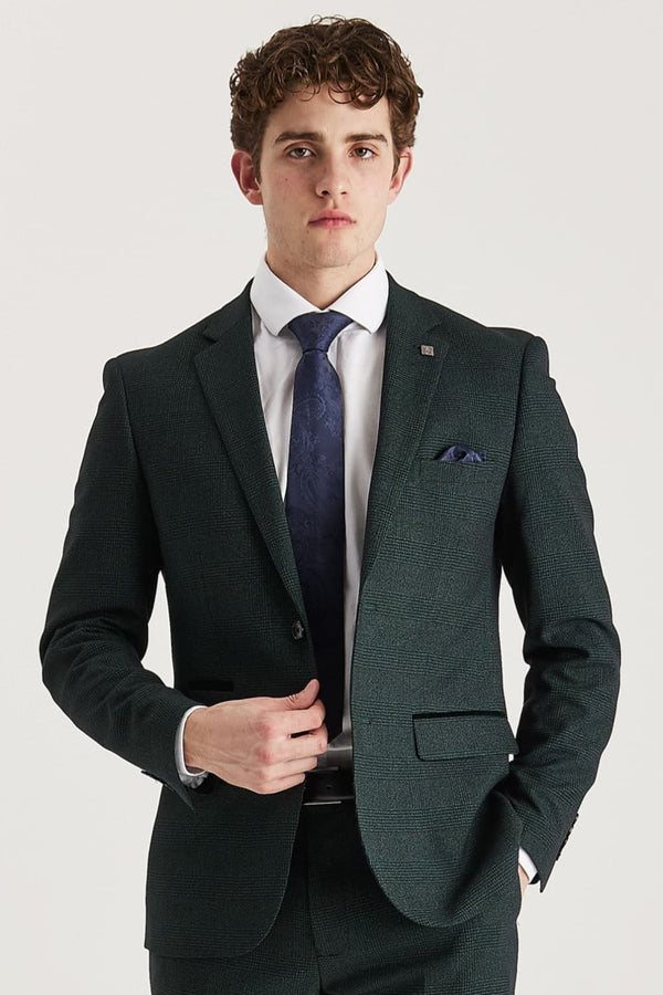 Regent Olive Check Two Piece Suit - Men’s 2pc Suit