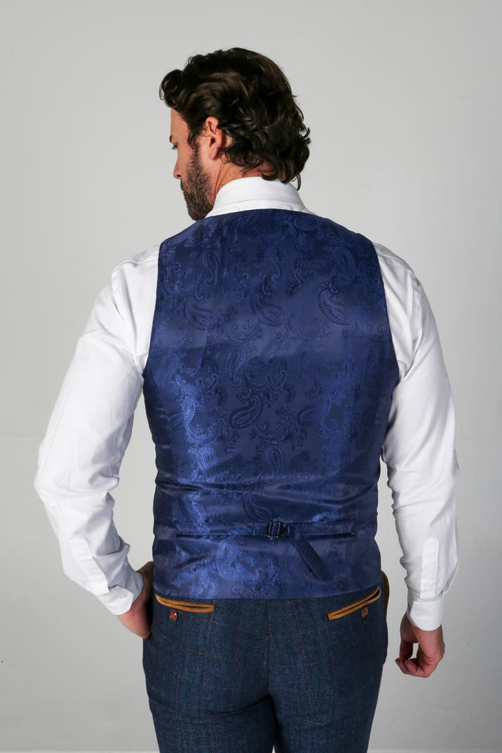 Scott - Men’s Navy Tweed Waistcoat - Waistcoat